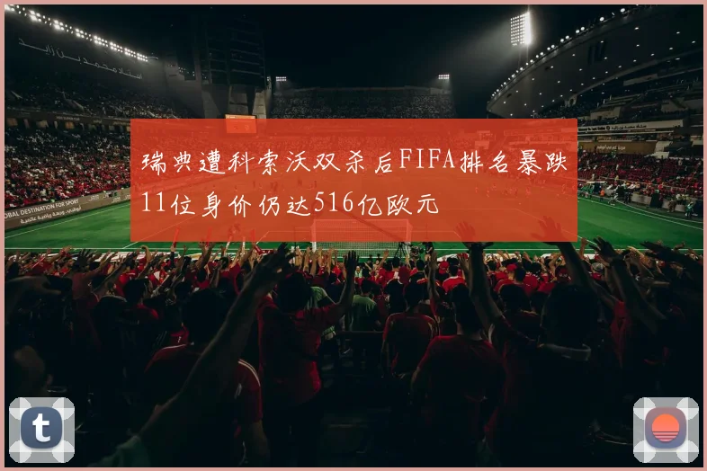 瑞典遭科索沃双杀后FIFA排名暴跌11位身价仍达516亿欧元